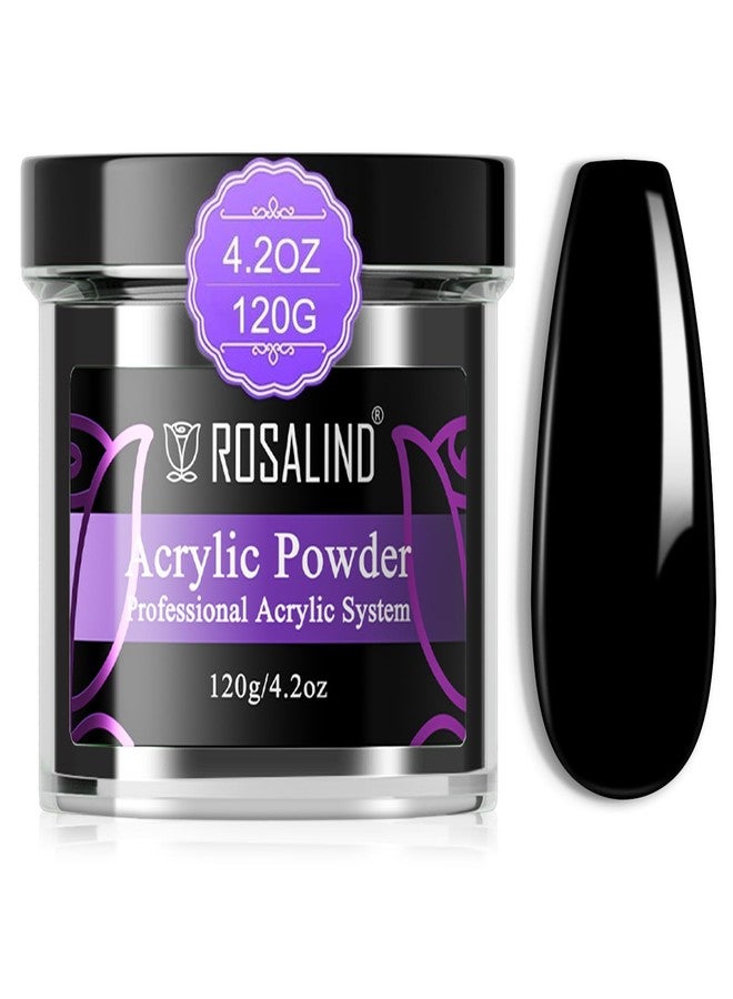 ROSALIND 4.23oz/120g Acrylic Powder Black Acrylic Nail Powder for Nail Acrylic Extension - Professional for Acrylic Nail Caving, Dry Naturally No Nail Lamp Needed - Image 1